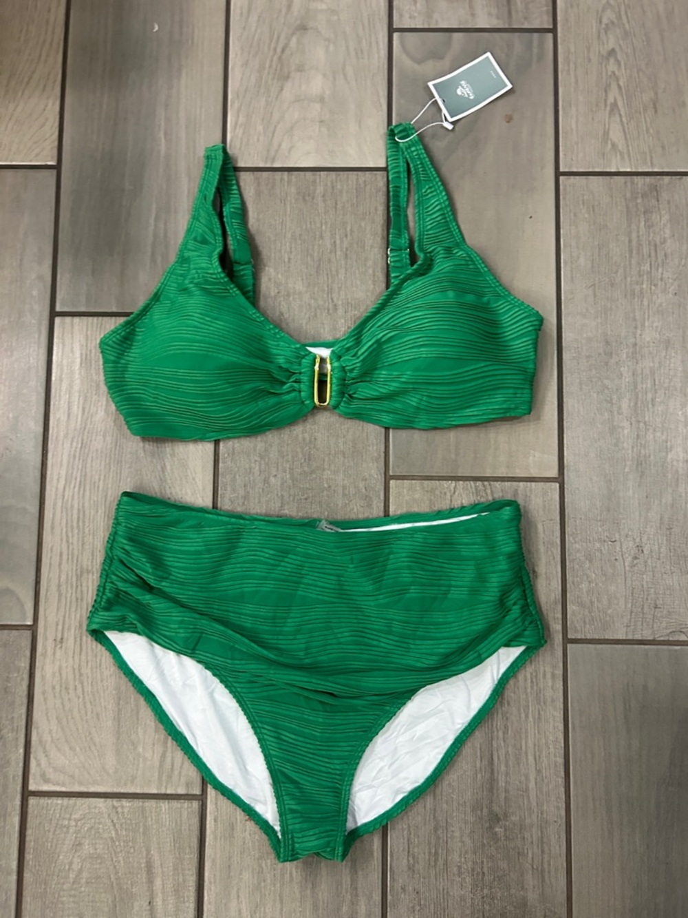 Eomenie Bikini Women’s High Waisted Two Piece V Neck Swimsuit Adjustable Straps - Picture 4 of 5